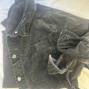 RSQ Black Corduroy Jacket With Raw Hem